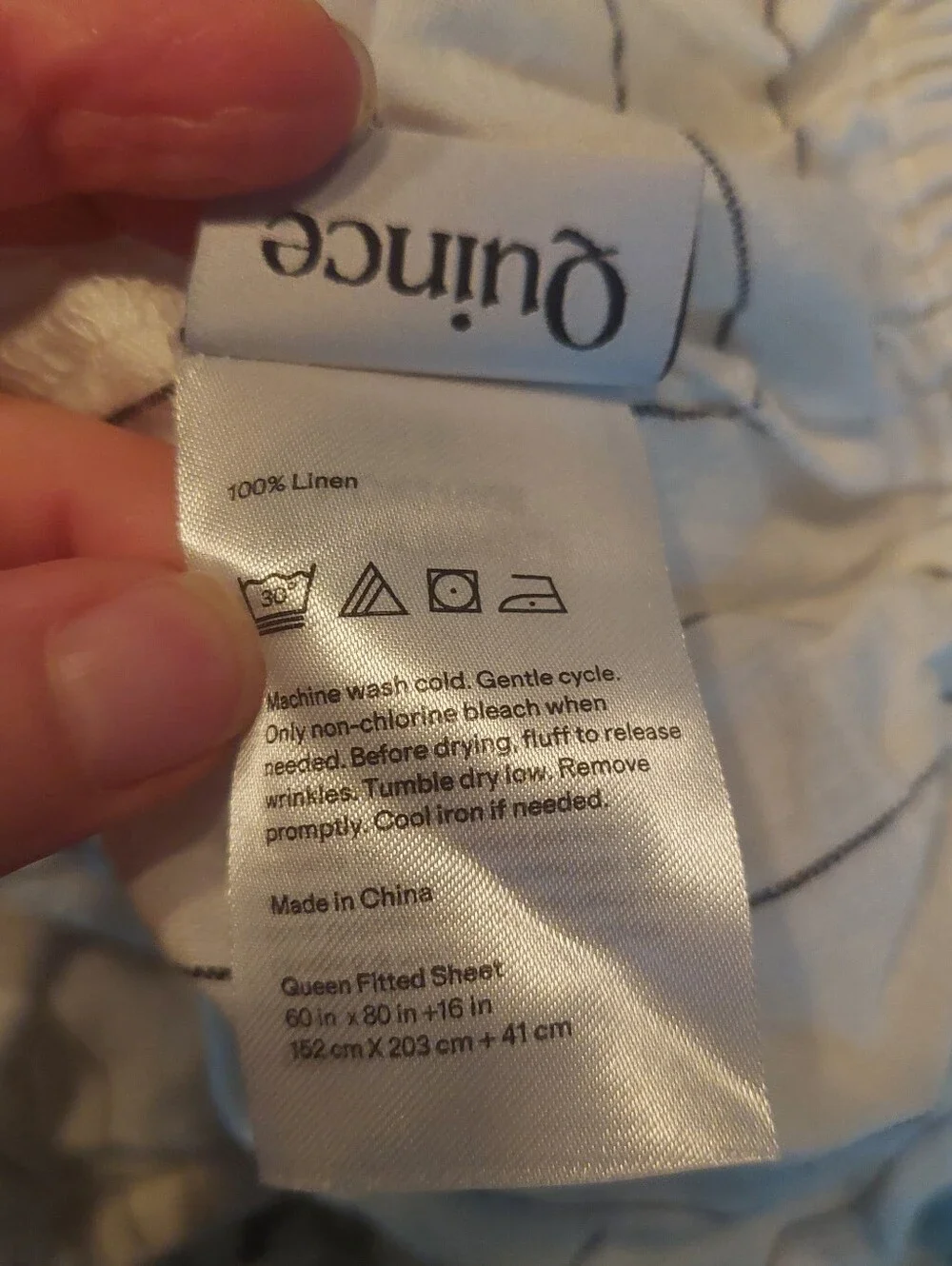 Quince 100% Linen Pencil Stripe Sheet Set & 2 Pillowcases! Queen (923)